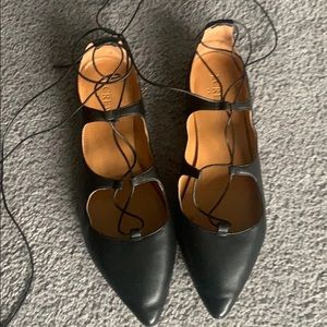 JCrew lace-up ballet flat